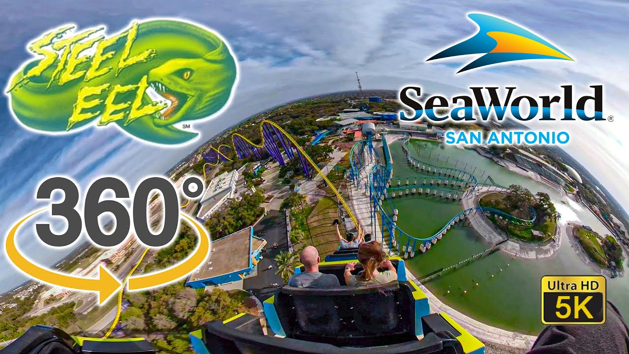 Seaworld Vr Ride 2020 VR 360 5K Steel Eel Roller Coaster On Ride Back Seat Ultra HD POV ...
