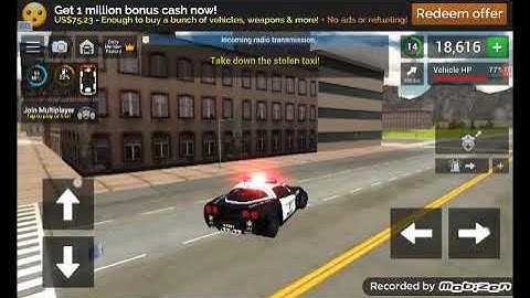 man steals taxi car epic police chase #mobile gameplay