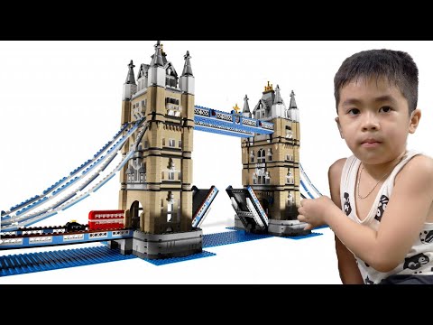 Xây cầu Lego, Đồ Chơi Xếp Hình LEGO Minecraft, Hoạt hình lego -Cầu khổng lồ bằng lego . Bé Nguyên TV