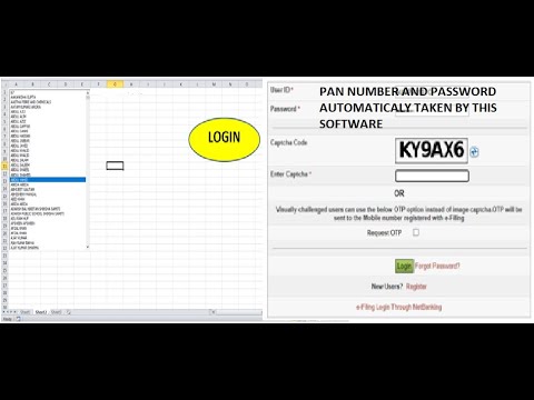 EXCEL TO INCOME TAX LOGIN, AUTOMATIC LOGIN FROM EXCEL TO INCOME TAX, INCOME TAX SOFTWARE IN EXCEL