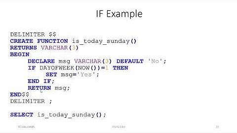 Selection statements in mysql (PLSQL)