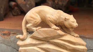 Sculpting a wooden vase into a leopard | TUAN WOOD CARVINGS by TUAN WOOD CARVINGS 10,717 views 2 years ago 7 minutes, 45 seconds