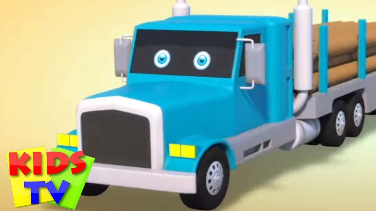 Бревенчатый грузовик игрушки видео транспортного средства для малышей ...