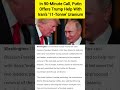 In 90-Minute Call, Putin Offers Trump Help With Iran's '11-Tonne' Uranium || #usa #news #iran