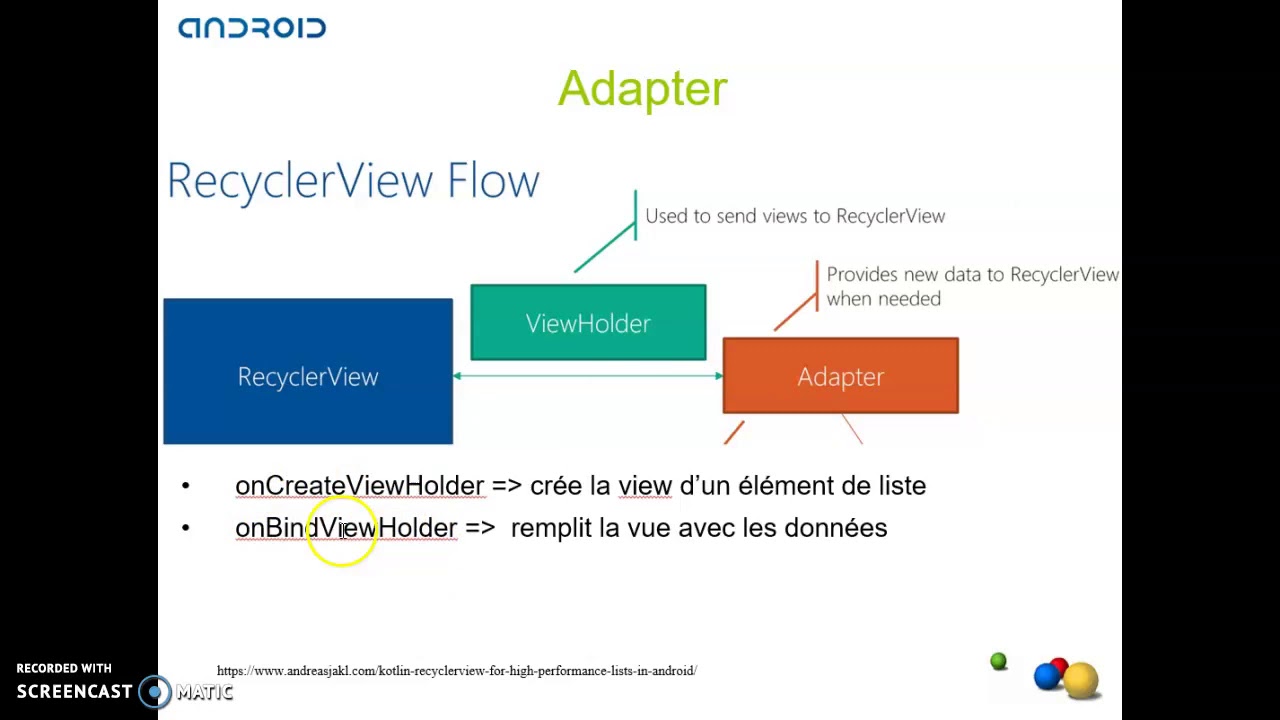 RecyclerView 3: Adapter et ViewHolder - YouTube