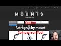 Online Astrography Mount Comparison Tool