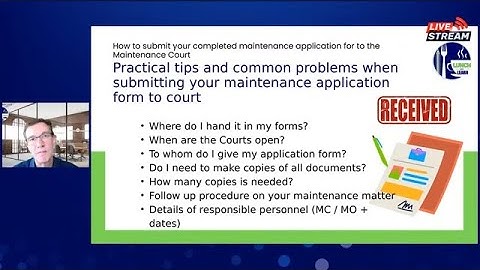 LUNCH AND LEAR WEBINAR: HOW TO SUBMIT YOUR COMPLETED  MAINTENANCE APPLICATION TO COURT