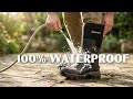 Rubber work boots for farming, hunting, and outdoor jobs.