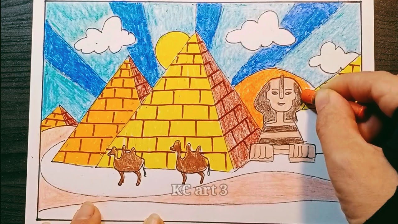 Vẽ tranh AI CẬP CỔ ĐẠI TRONG MẮT EM - Lớp 6 | Painting Ancient Egypt | KC  art 3 - YouTube