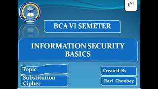 02 BCA INFORMATION SECURITY BASICS SUBSTITUTION CIPHER