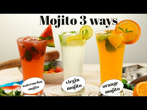 Mojito | Virgin Mojito | Orange Mojito | Watermelon Mojito | Mocktail | Summer Drink | वर्जिन मोजितो | Tarla Dalal