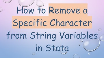 How to Remove a Specific Character from String Variables in Stata
