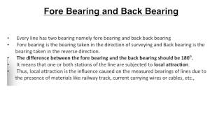 What is Fore Bearing and Back Bearing in Civil Engineering ?