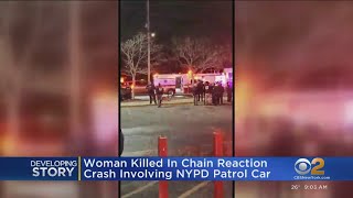 Woman killed in crash involving NYPD car