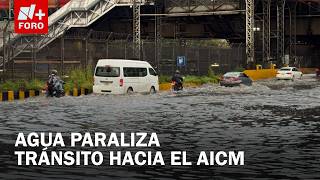 Lluvia colapsa Circuito Interior y Oceanía; encharcamiento complica tráfico al AICM