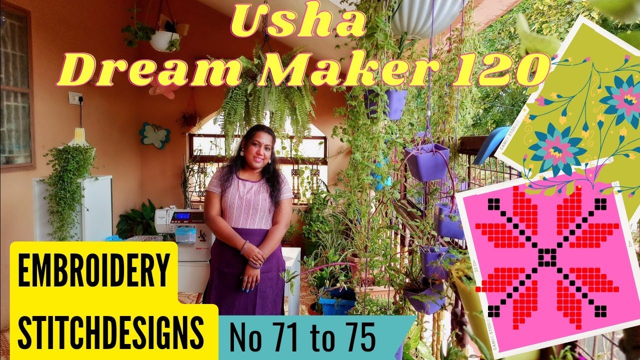 Usha Dream Maker 120 Stitching Patterns stitch pattern 71 to 75 YouTube