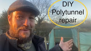 Poly tunnel repair, making a budget poly tunnel last longer , building Polly tunnel doors!