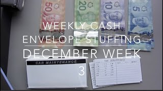 WEEKLY CASH ENVELOPE STUFFING WITH CANADIAN CURRENCY | DECEMBER WEEK 3 | JamzPlanz