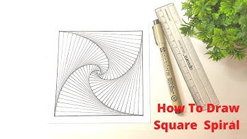 How to Draw a Square Spiral | Abstract Drawing |Straight Lines Illusion Drawing | 3D Art