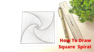 Famous How to Draw a Square Spiral | Abstract Drawing |Straight Lines Illusion Drawing | 3D Art Wealth