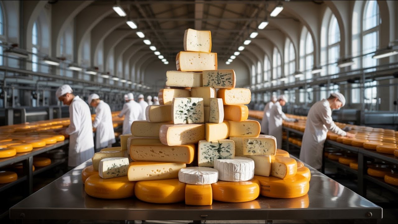 Cheese Inside Factory How Cheese Is Made, Inside a Modern Cheese Factory/ #food - YouTube