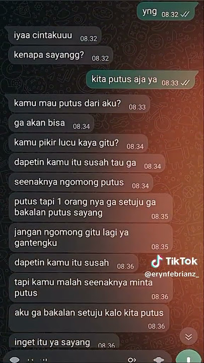 sebenarnya aku gak mau putus sama kamu ya sayang aku tapi kamu udah gak kaya dulu lagi ya 😭