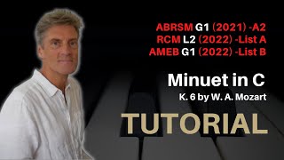 Minuet in C (K.6) by W. A. Mozart: ABRSM Grade 1 Piano (2021) - A2