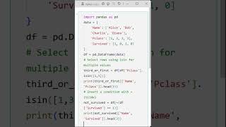 04 Using isin and Inverting Conditions in Pandas with Boolean Indexing