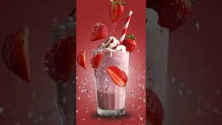 Refreshing 3D Strawberry Smoothie Web Animation #Shorts #uiux #motiongraphics #viralshorts