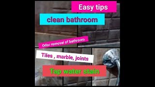 Clean bathroom big task.in this video how to tiles,marble,tile
wall,tap,odor removal.there many more tips and tricks.complete
cleaning hacks.w...