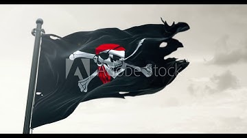 Pirate Flag Waving ver 2loop 4K