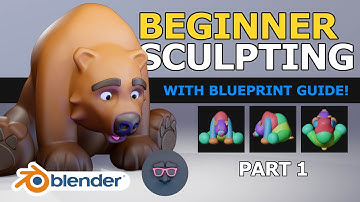Blender 2.9 Tutorial - Beginner Sculpting - Stylized Bear - Part 1 of 2