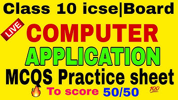 ICSE 10 | Computer Applications Full Syllabus Best MCQ