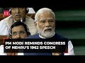 Manipur unrest pm modi reminds congress of nehrus my heart goes out to assam 1962 radio speech