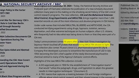 New docs reveal CIA's MKUltra experiments