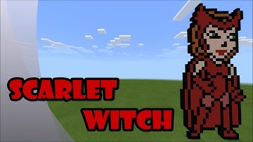 Minecraft: Pixel Art Tutorial and Showcase: Scarlet Witch aka Wanda Maximoff (WandaVision)