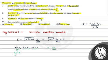 Which of the given statement (s) is/are false. I. Orbital angular m...