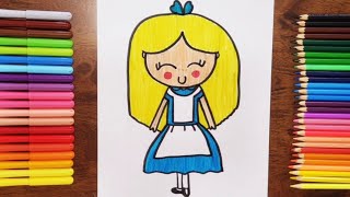 Como dibujar a ALICIA EN EL PAÍS DE LAS MARAVILLAS | how to draw Alice in  wonderland| Disney - thptnganamst.edu.vn