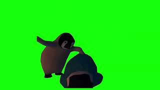 Penguin Beating Up Another Penguin - Green Screen