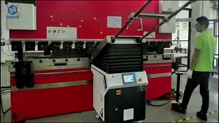[SteviS bending machine] CNC press brake with servo floating support system in customer factory