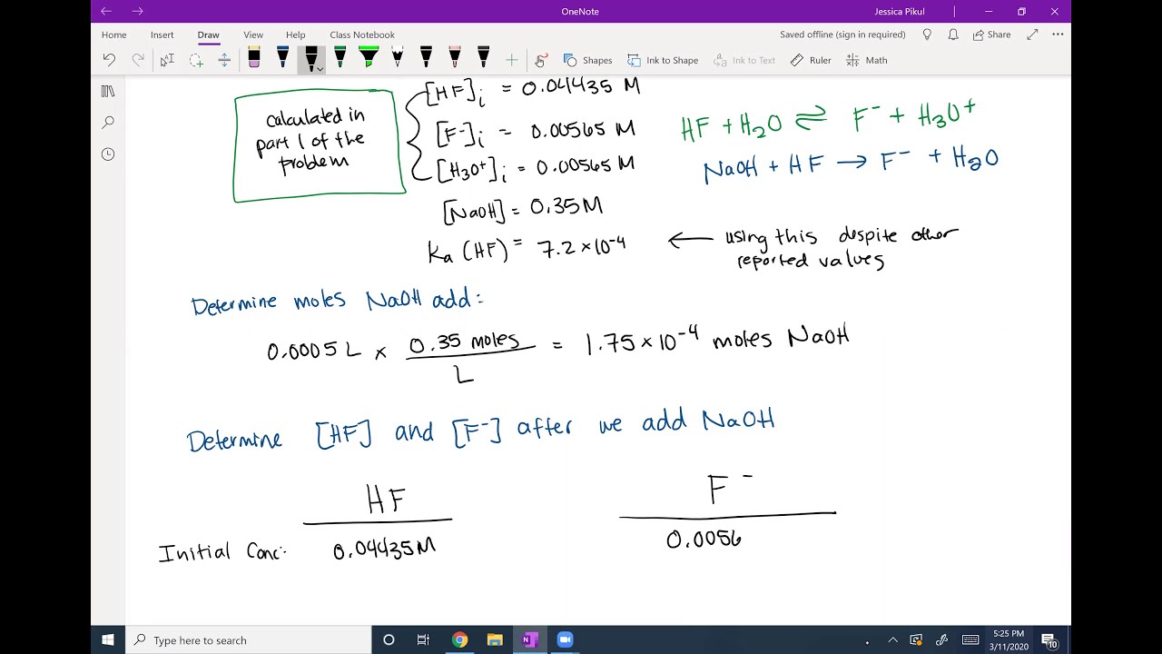 Chem 162 Lecture 5 Solution to Weak Acid Titration Buffer Region