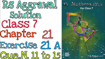 Collection and Organisation of data-Mean| Class 7 Exercise 21A Question 11 to 15| Rs Aggarwal|Md Sir