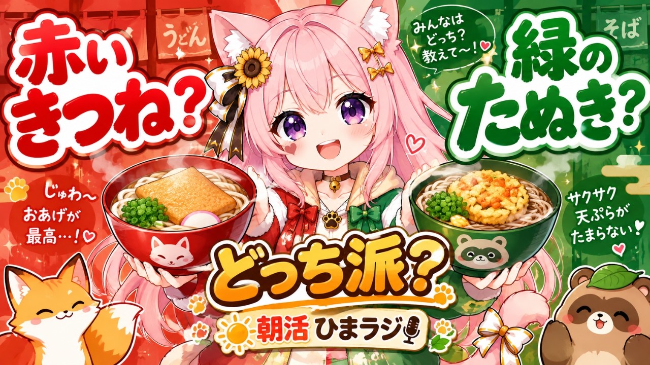 【朝活/雑談】赤いきつね派?緑のたぬき派?🦊🍜みんなはどっち?🌻|ひまラジ|#ひまラジ #shorts