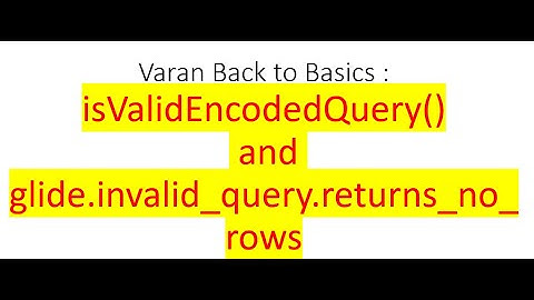 ServiceNow IsValidEncodedQuery return no rows