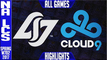 CLG vs Cloud 9 Highlights All Games - NA LCS W7D3 Spring 2017 - CLG vs C9 All Games