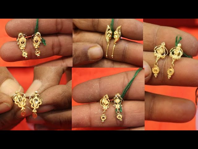 Multi & Gold Pure Gold Hook Earrings | Sakhi Fashions – sakhifashions