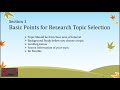 How to select research project topic  edua630 assignment 1  by jesmeen