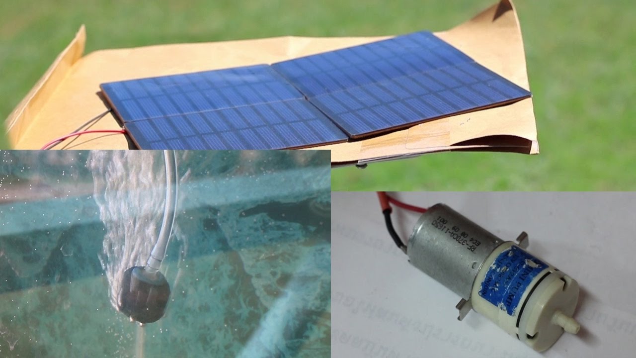 โซล่าแซลล์ต่อตรง ปั้มลมตู้ปลา (DIY Solar AirPump) YouTube