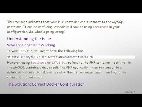 Can't Connect to MySQL DB by Doctrine on Docker? Here's the Fix!