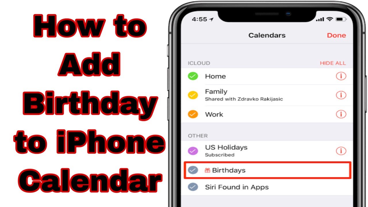 How to Add Birthdays to iPhone Calendar how to create a birthday